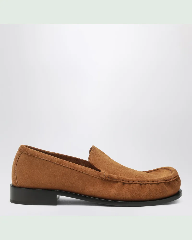 Dries van Noten Loafer aus braunem Veloursleder Beige