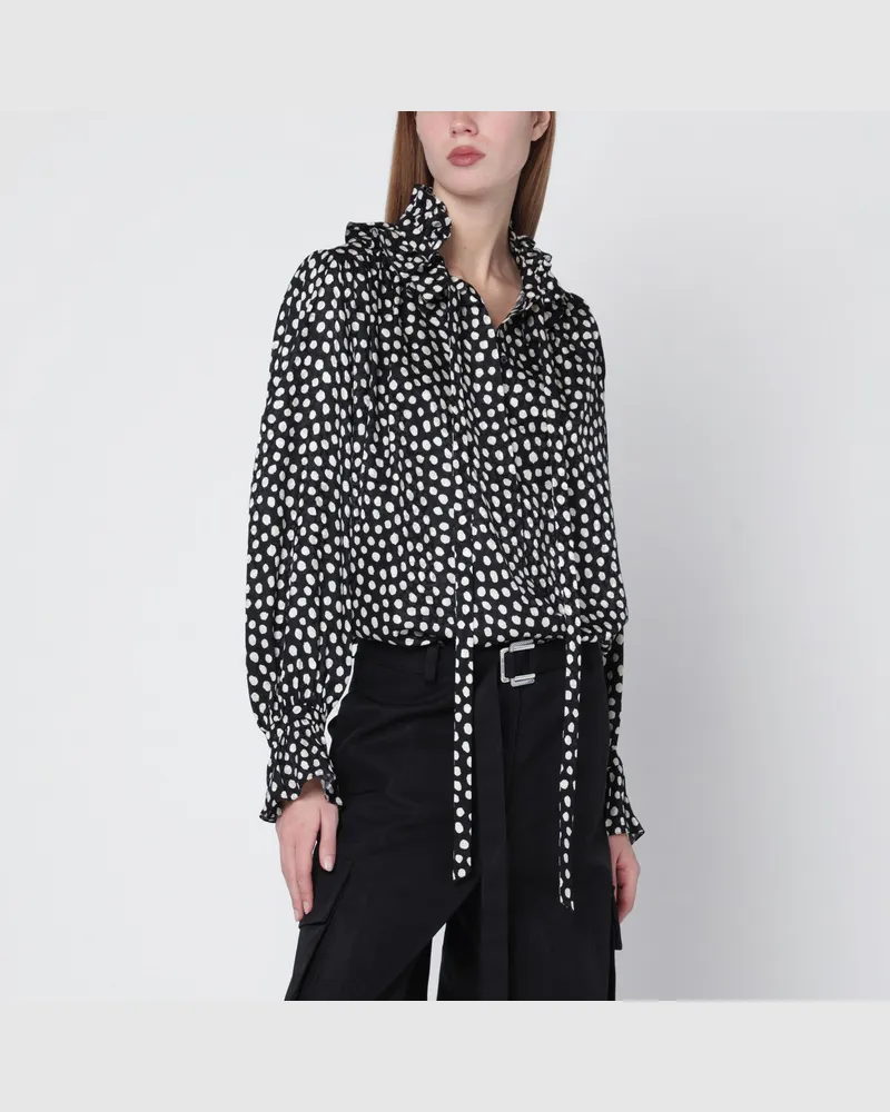 Chloé Seidenbluse mit Polka-Dots Black