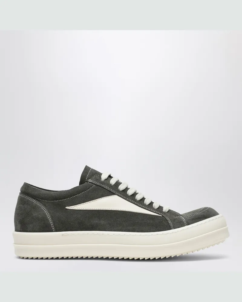 Rick Owens Vintage Sneaker in Eukalyptus/Milchweiß aus Wildleder Grey