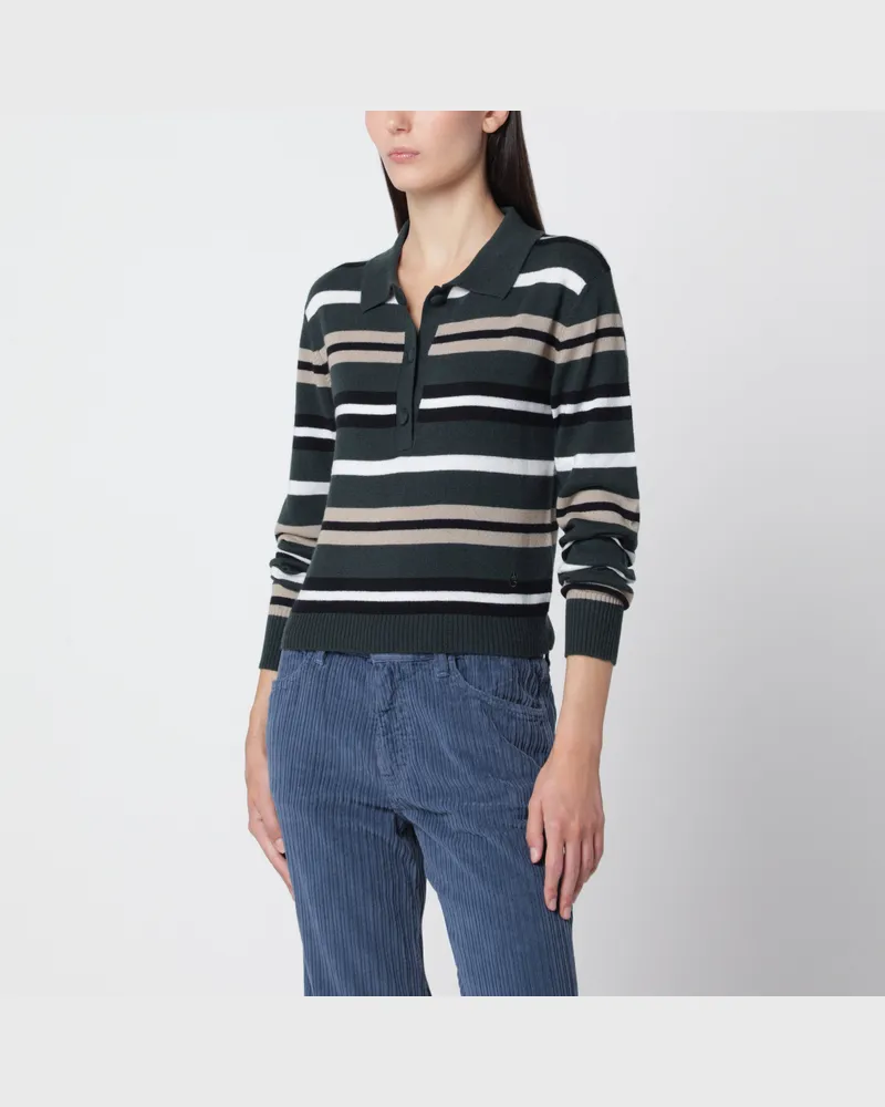 Alexandra Golovanoff Anna Stripes Light Sapin 21 Poloshirt aus Kaschmir Multicolor