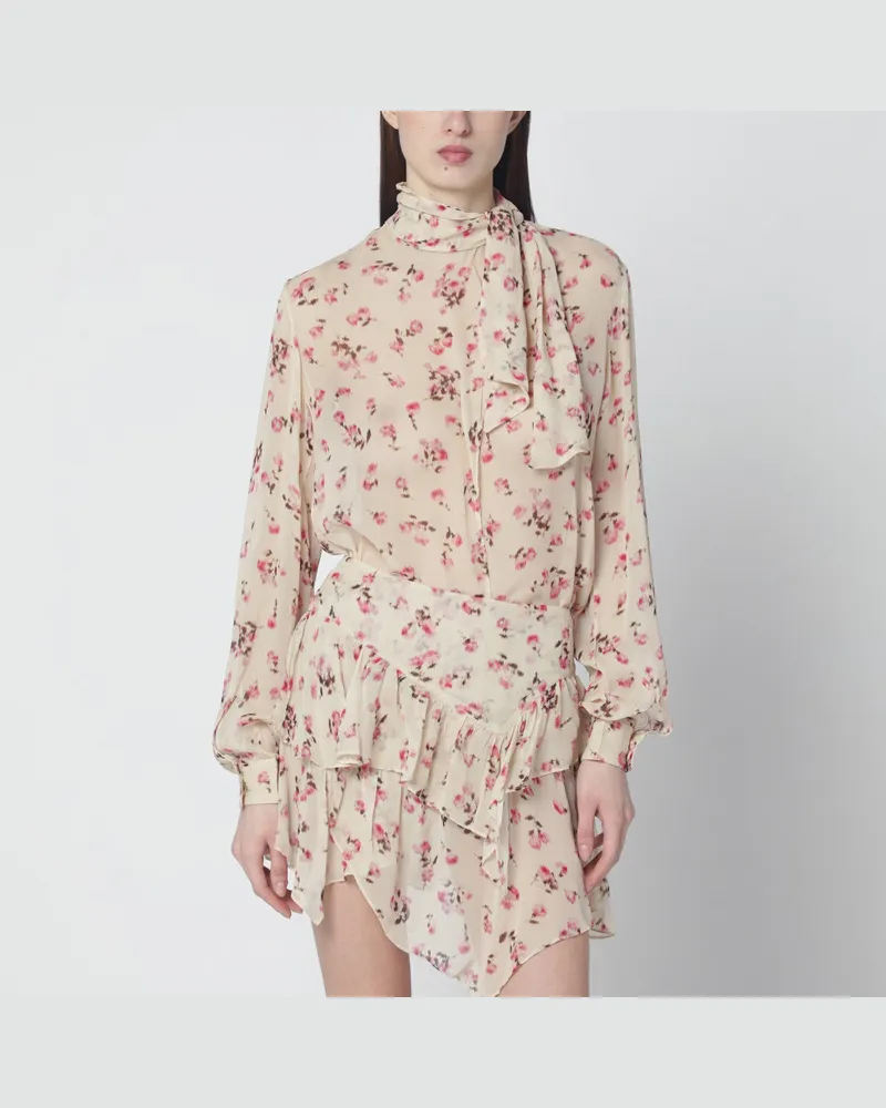 Isabel Marant Beige Bluse mit floralem Print 
