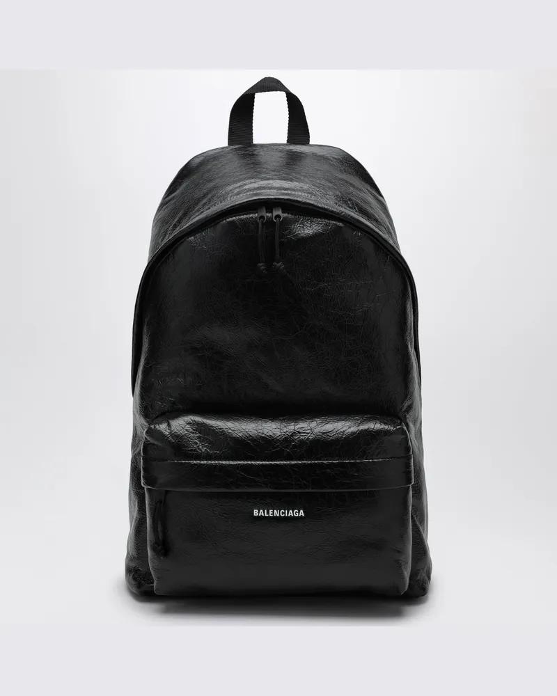 Balenciaga Schwarzer Explorer Rucksack aus Lammleder Black