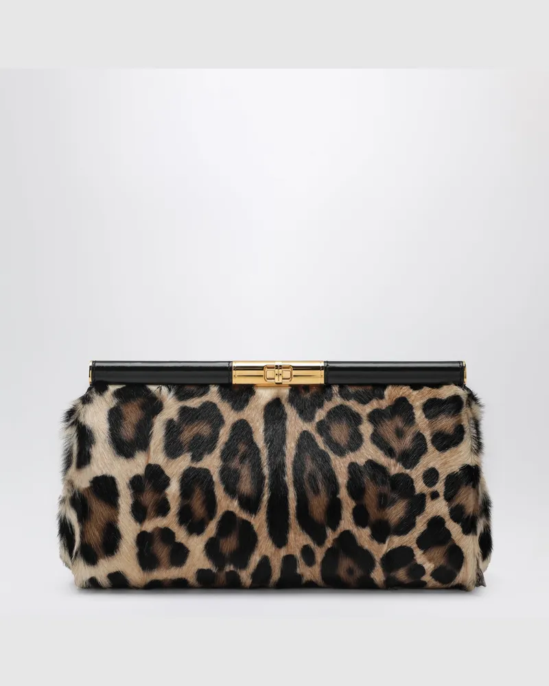 Dolce & Gabbana Marlene Schultertasche aus Ziegenleder mit Leopardenmuster Multicolor