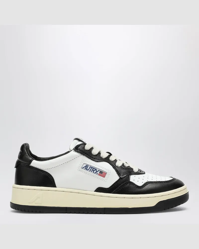 AUTRY Medalist Low Sneakers aus weißem/schwarzem Leder White