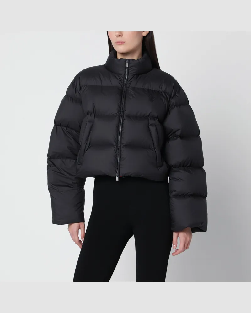 Gucci Schwarze wattierte Cropped-Jacke mit Reißverschluss Black
