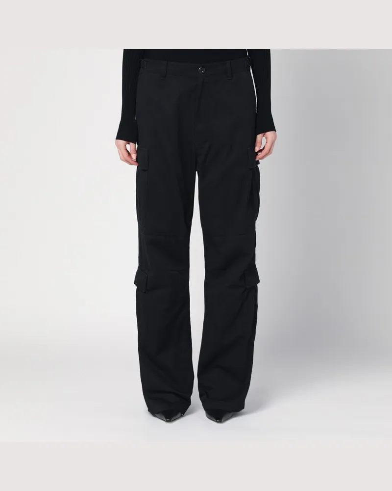 Balenciaga Schwarze Cargohose aus Baumwollgemisch Schwarz