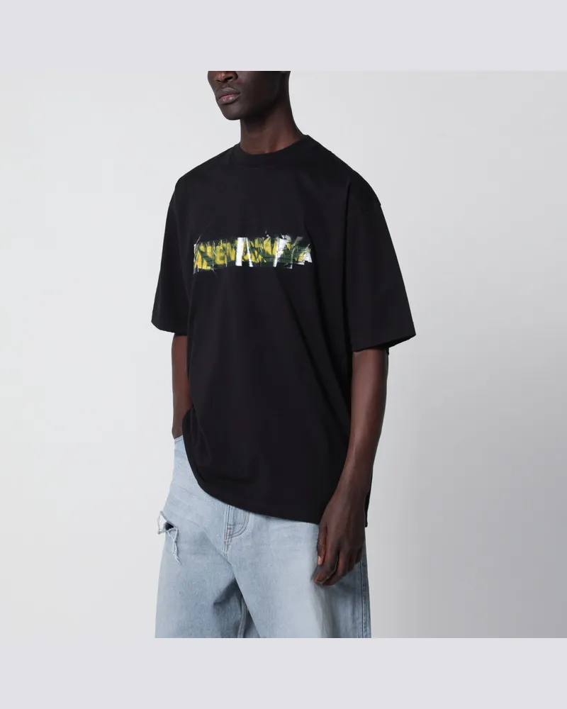 Balenciaga T-Shirt Messy Spray aus Baumwolljersey in Schwarz Black