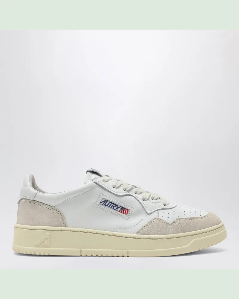 AUTRY Medalist Low Sneakers aus weißem Leder und Veloursleder White