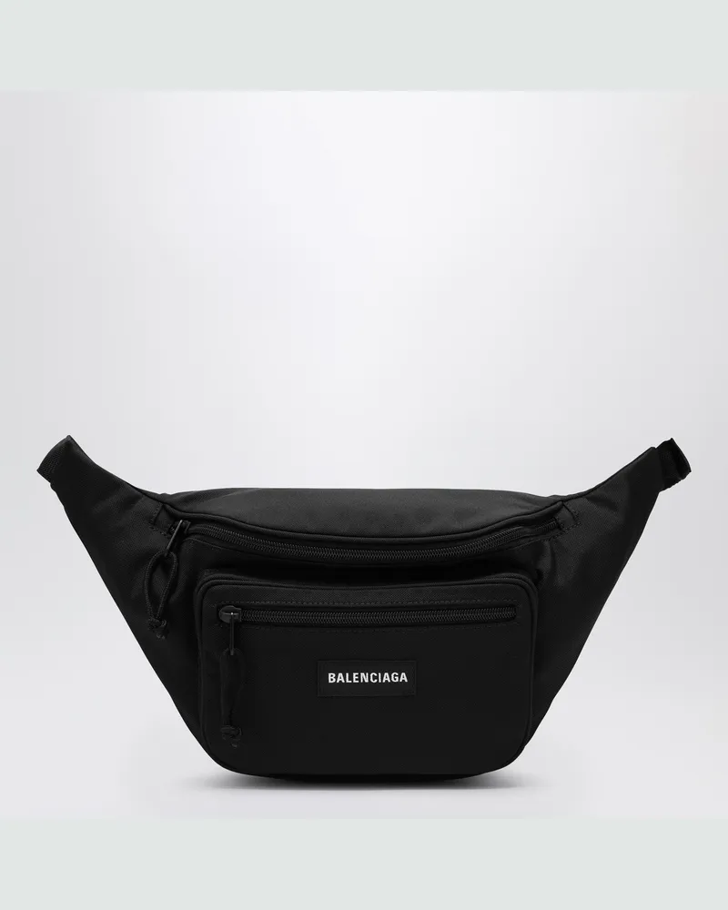 Balenciaga Explorer Gürteltasche aus schwarzem Nylon mit Logo Black