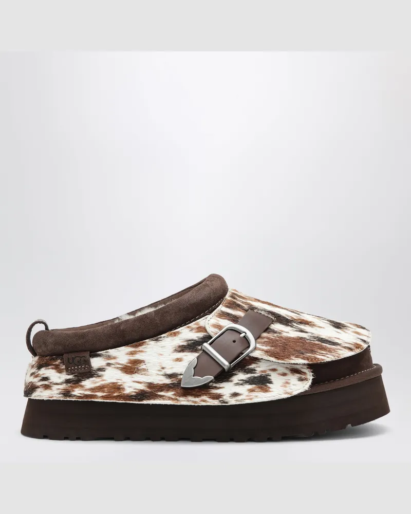 UGG Tazz Western Clogs in Ponyfelloptik und Veloursleder Brown
