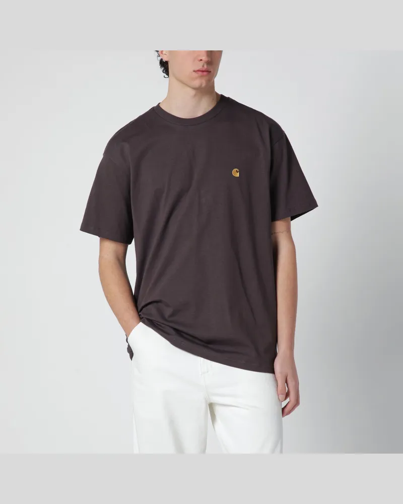 Carhartt WIP S/S Chase T-Shirt in Schlammfarbe aus Baumwolle Grey