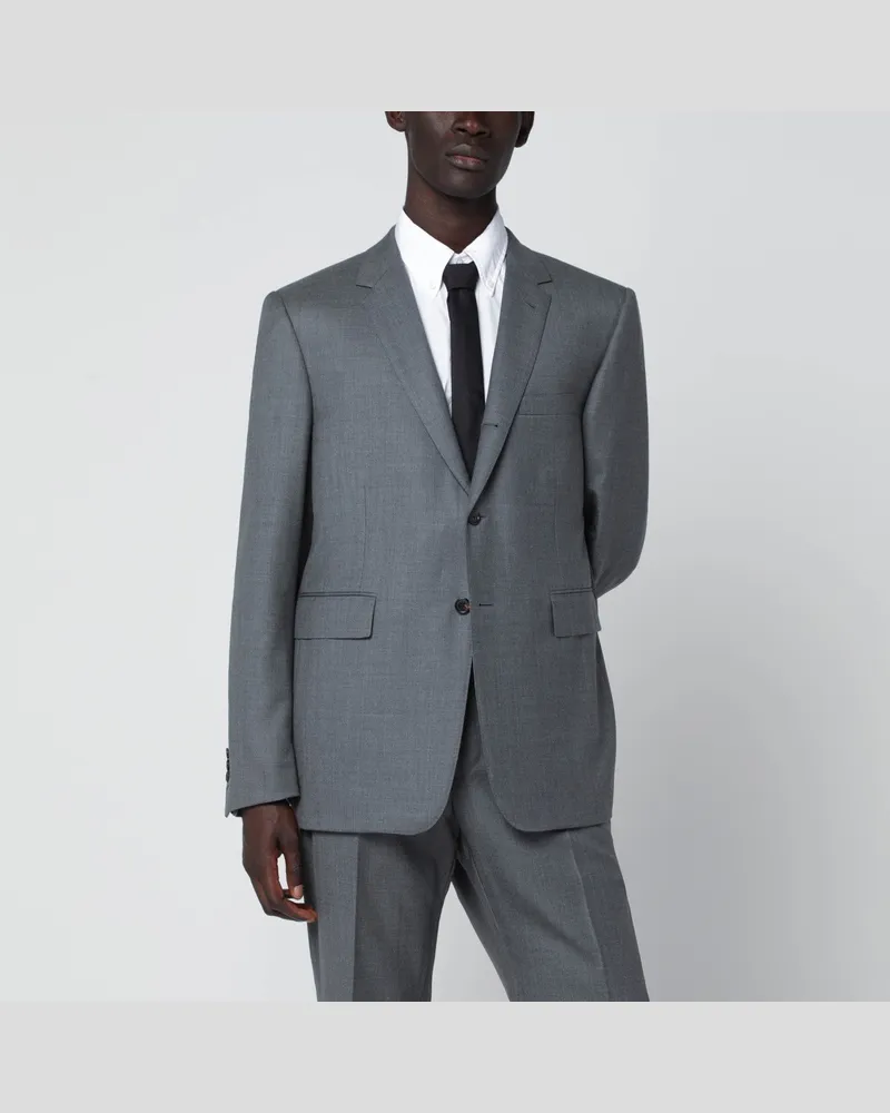 Thom Browne Einreihige Jacke grau aus Wolle Grey