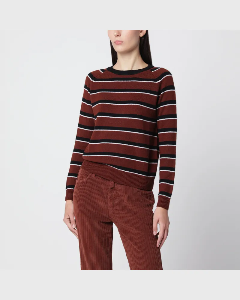 Alexandra Golovanoff Mila Stripes Brown 21 Pullover aus Kaschmir Brown