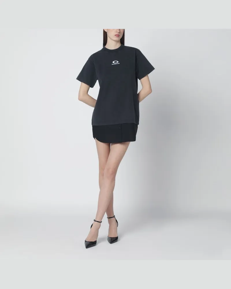 Balenciaga Schwarz verwaschenes Loop-Sports-Icon-Minikleid Schwarz