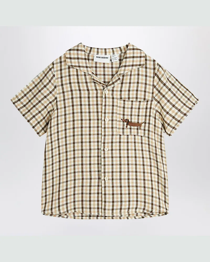 Mini Rodini Beige Hemd mit Karomuster Beige