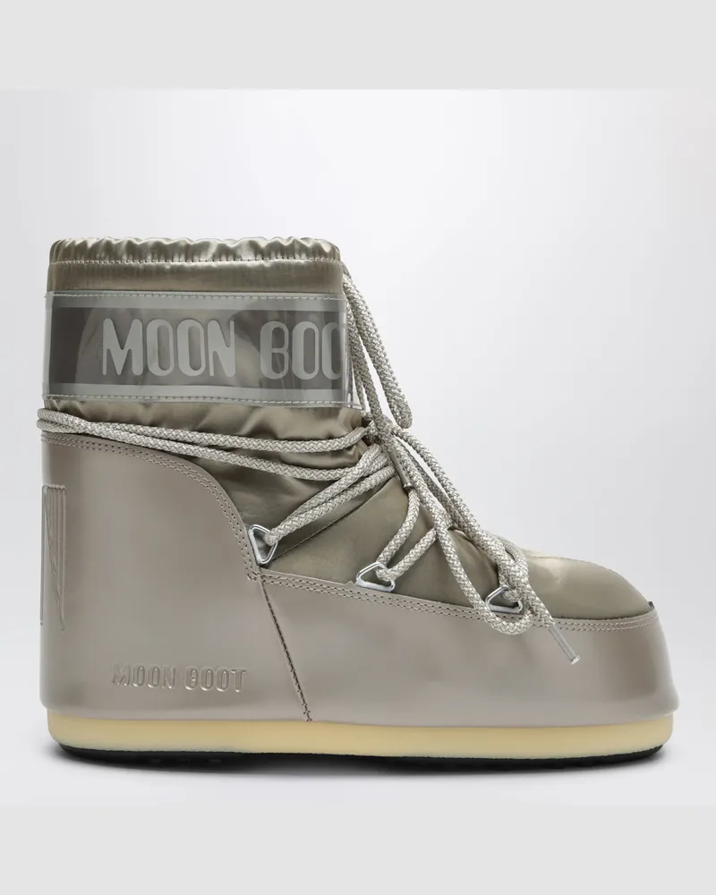 Moon Boot Icon Low Glance Stiefel in Platin Metal