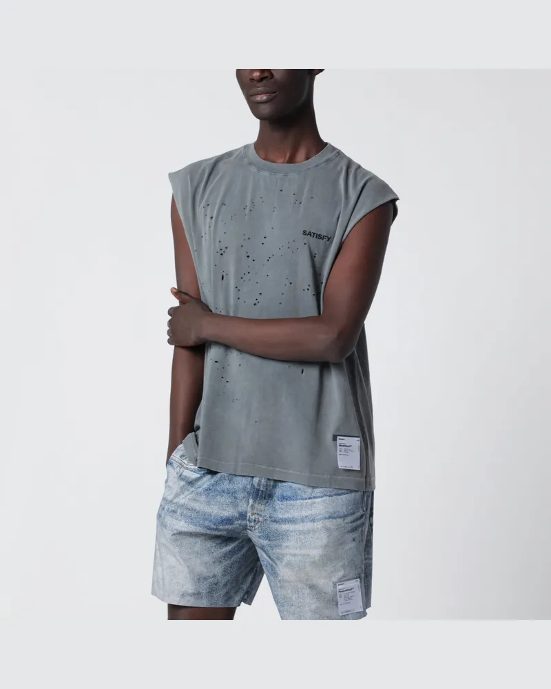 Satisfy MothTech Faded Black Tanktop mit Perforationen Black