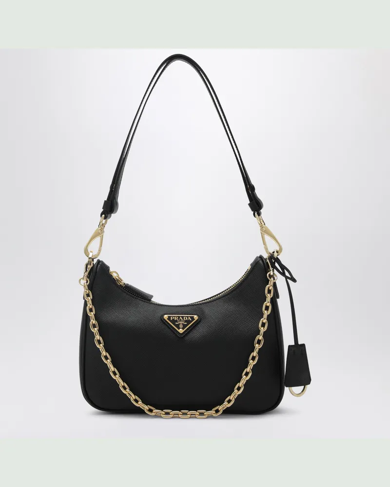 Prada Re-Edition Minitasche aus schwarzem Saffiano-Leder Brown