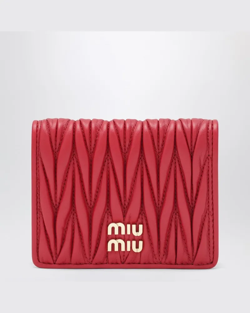 Miu Miu Rotes Portemonnaie aus matelassiertem Nappaleder Rot