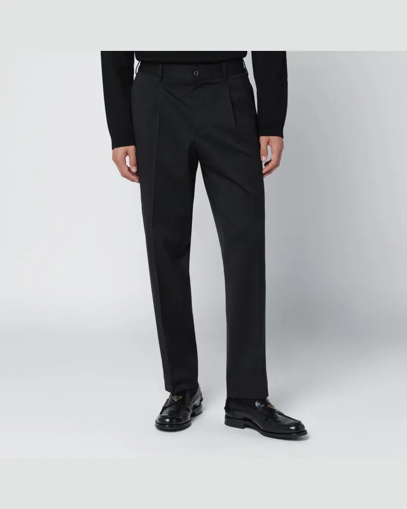 Biagio Santaniello Schwarze Hose aus einer Wollmischung Schwarz