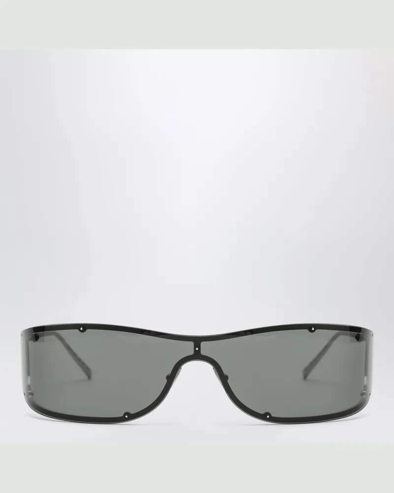 Saint Laurent SL 807 Shield-Sonnenbrille in Silber und Grau Metal