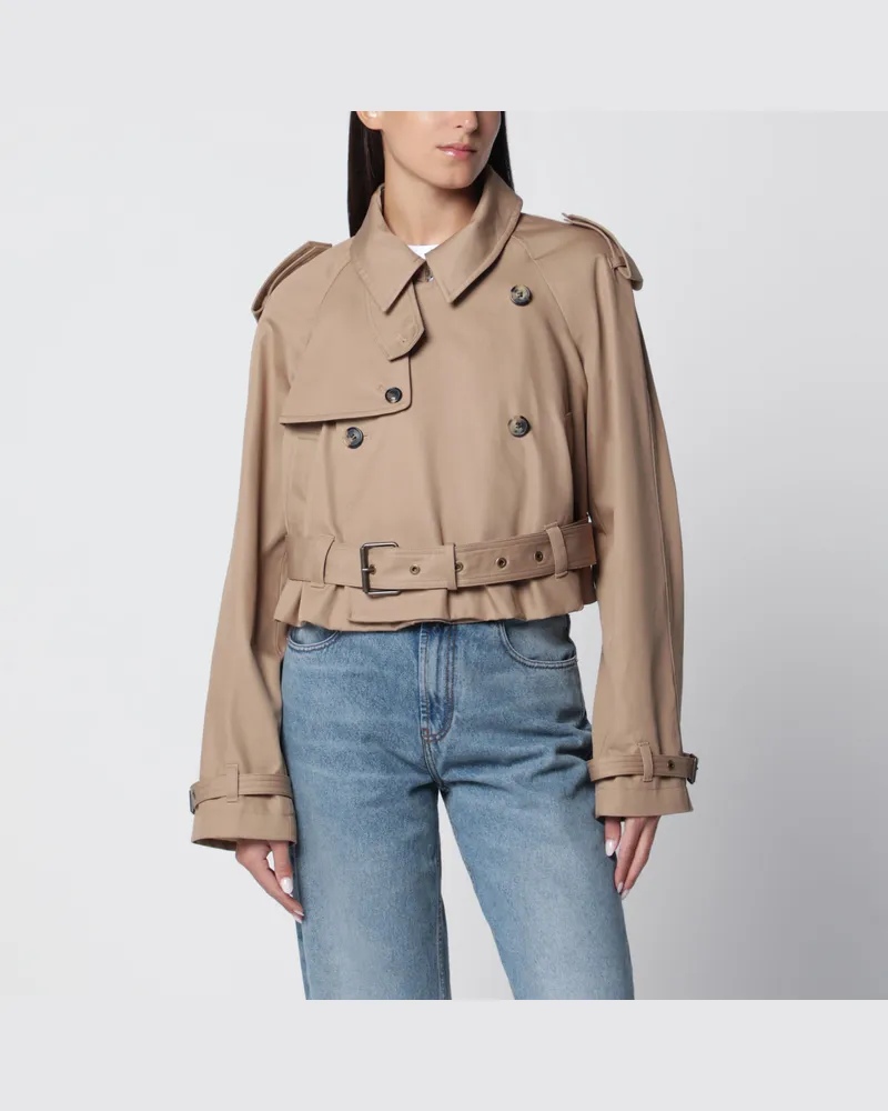J.W.Anderson Kurzer beiger Trenchcoat aus Baumwolle Beige
