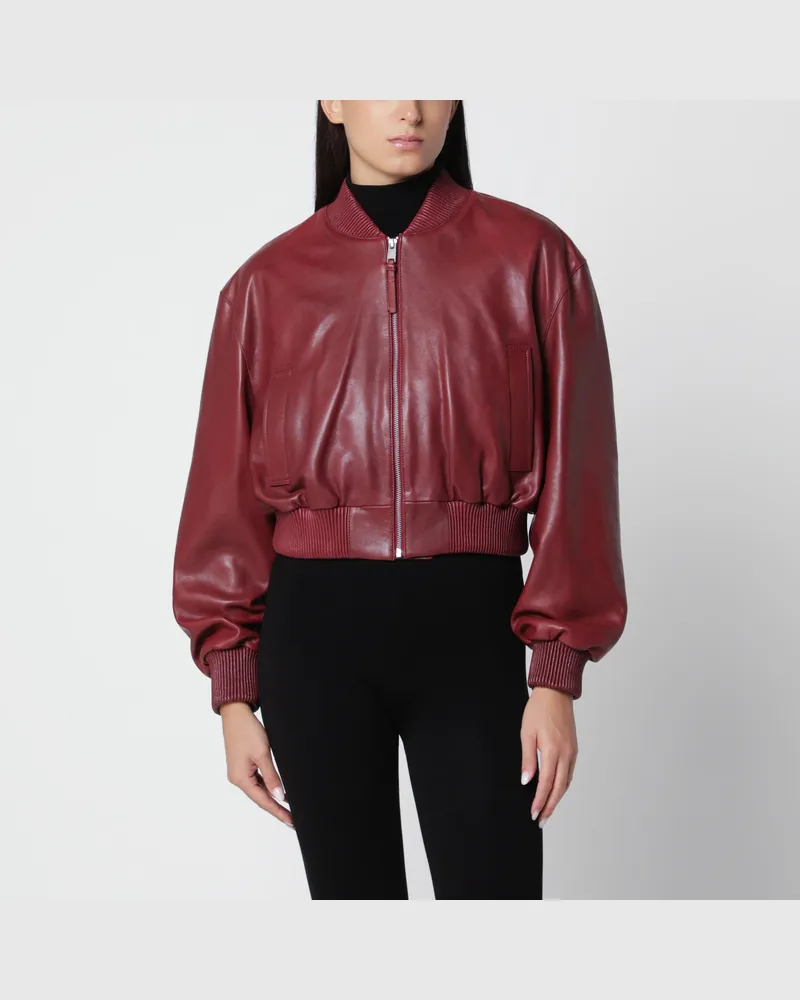 Arma Rote Hannah Cropped-Bomberjacke aus Leder Red