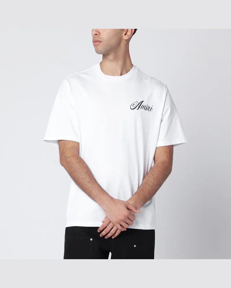 Amiri Weißes Baumwoll-T-Shirt mit Logoprint Weiß