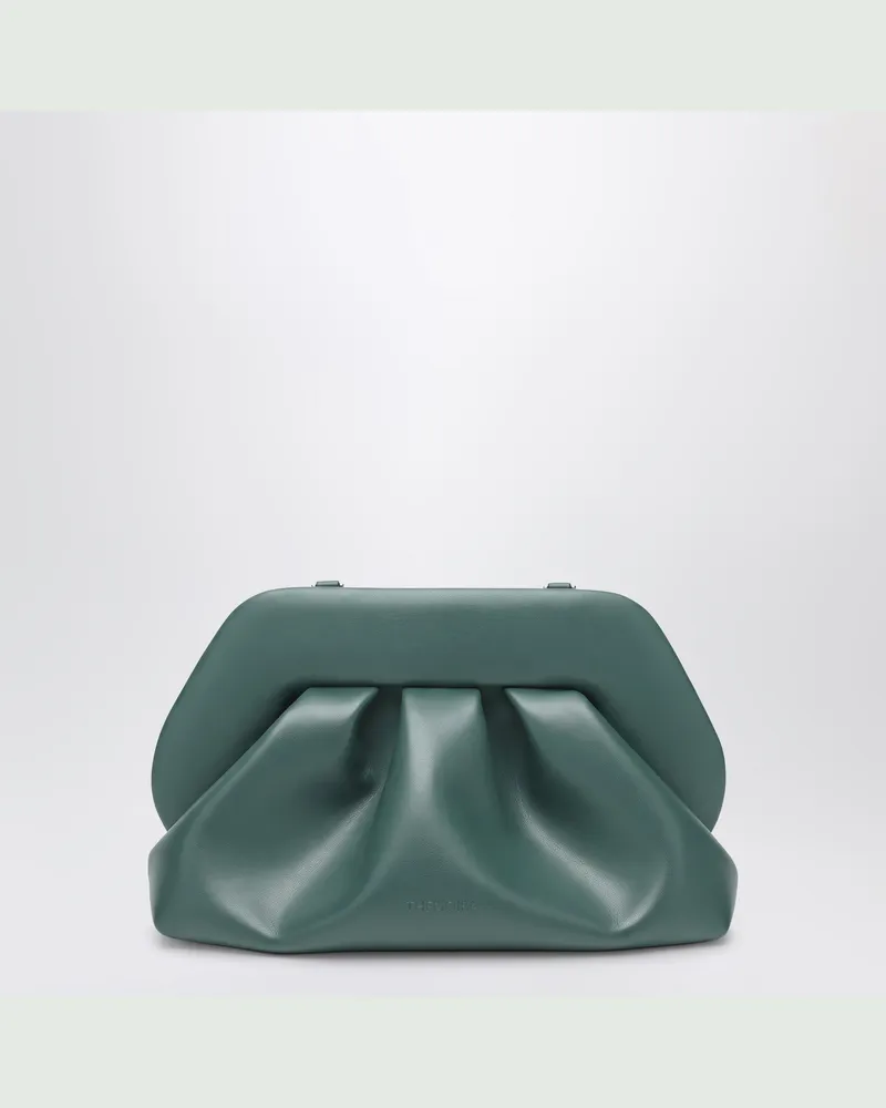 THEMOIRÈ Bios clutch in pine green faux leather Green