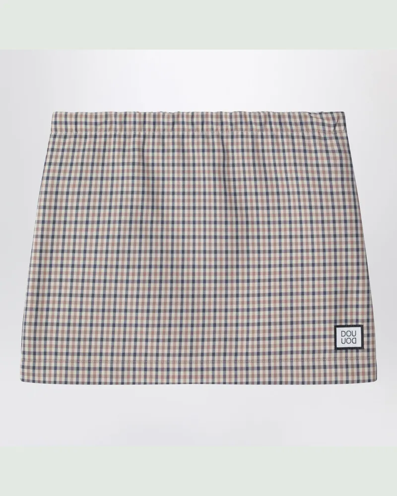 DOUUOD Betulla beiger Minirock mit Karomuster Beige