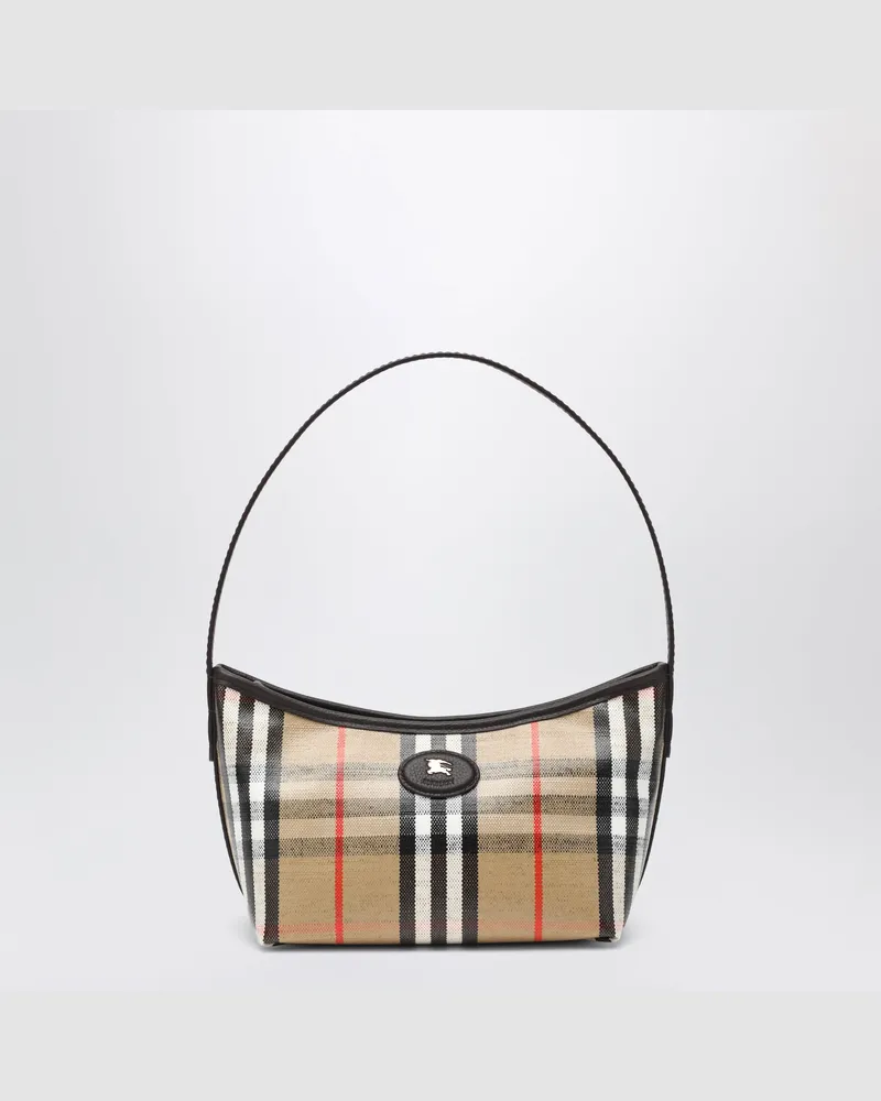 Burberry Highlands Mini Schultertasche im Check-Muster Beige