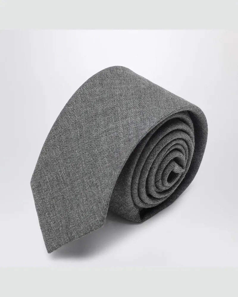 Thom Browne Graue Krawatte aus Wolle Grey