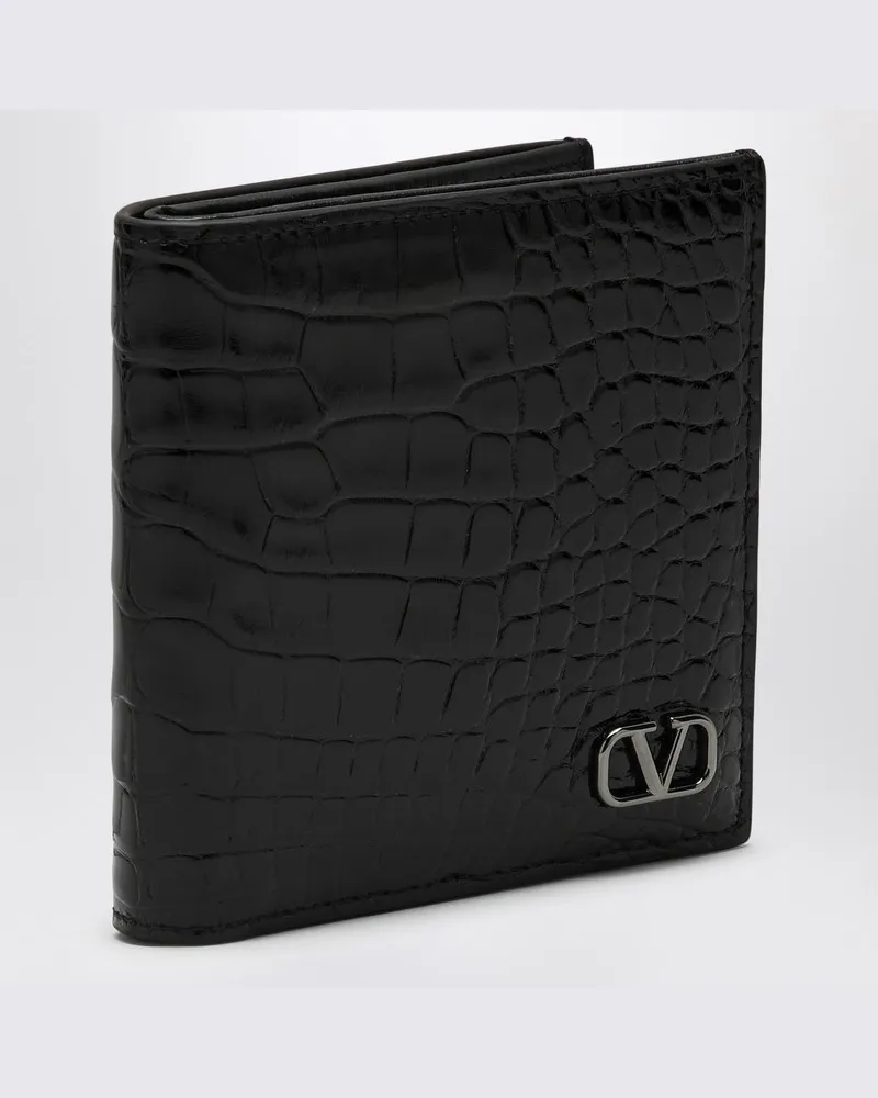 Valentino Garavani Schwarzes Portemonnaie VLogo Signature Schwarz