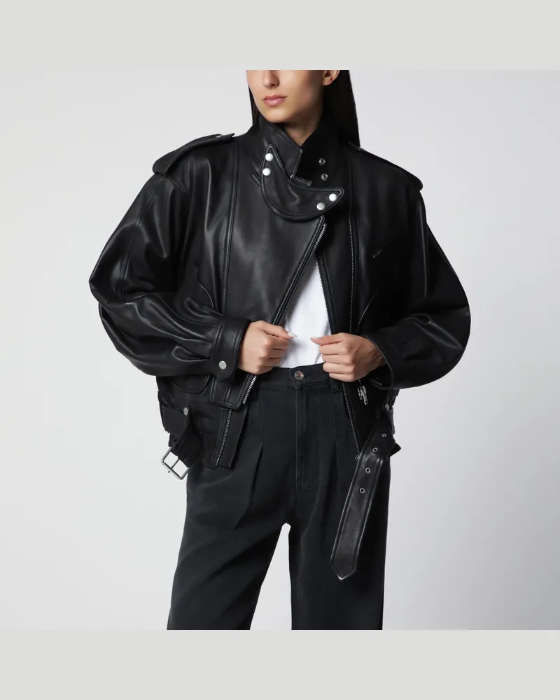 Isabel Marant Schwarze Lederjacke Black