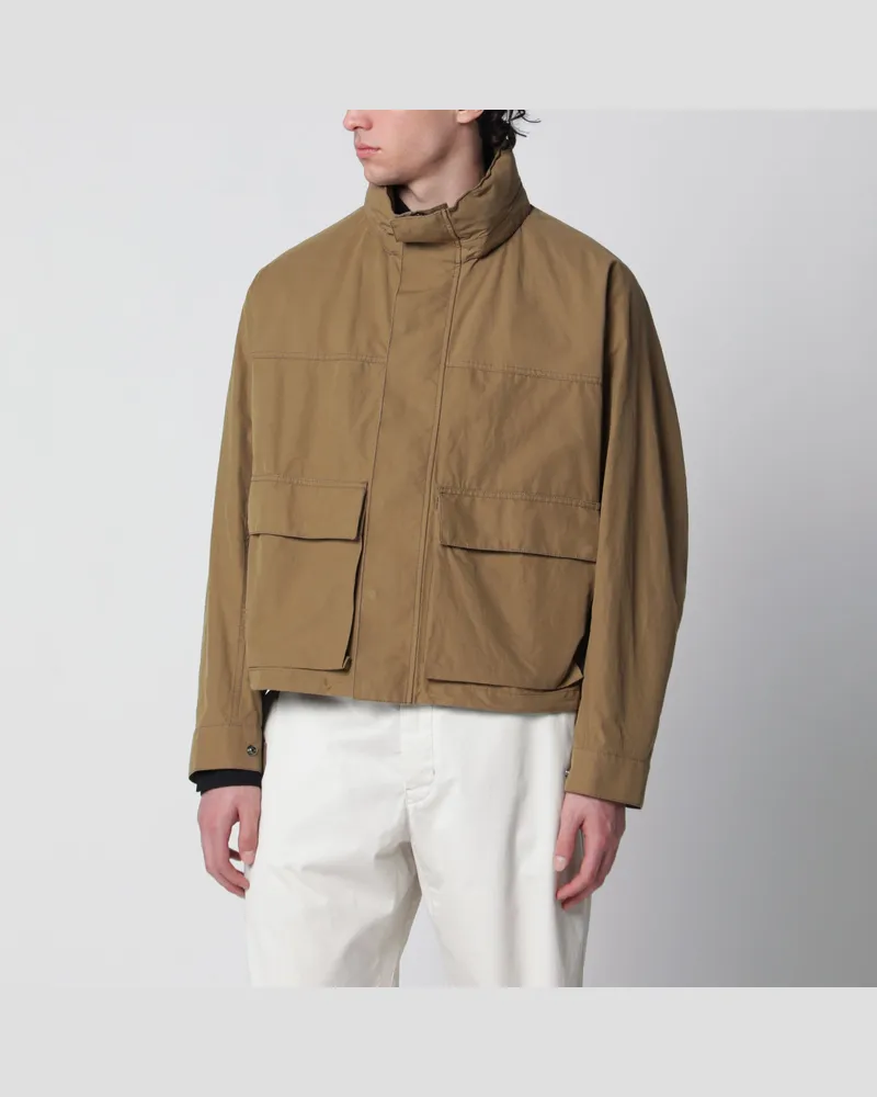 Christophe Lemaire Kurzer Parka mit Kapuze aus Baumwolle in Khaki Brown