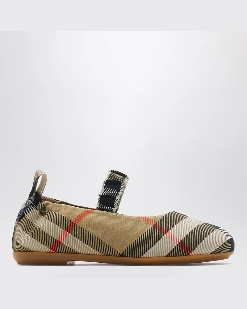 Burberry Ballerina mit Karomuster aus einer Nylonmischung Beige