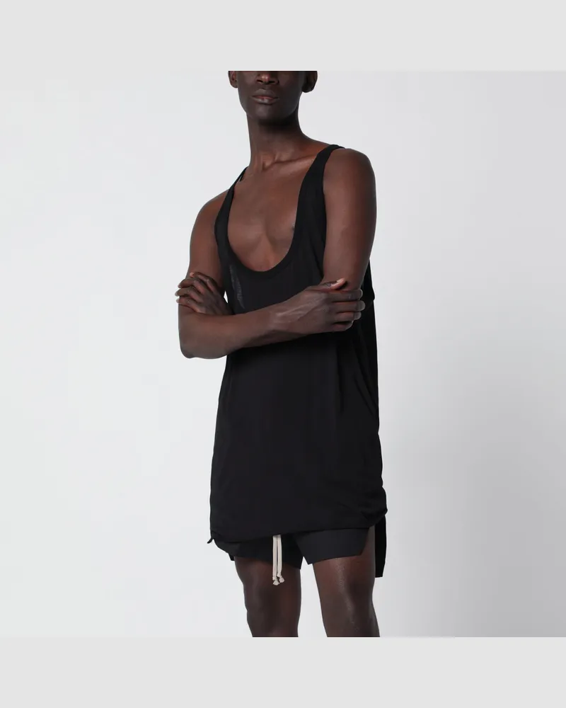 Rick Owens Schwarzes Pony Tanktop Aus Leichter Baumwolle Black