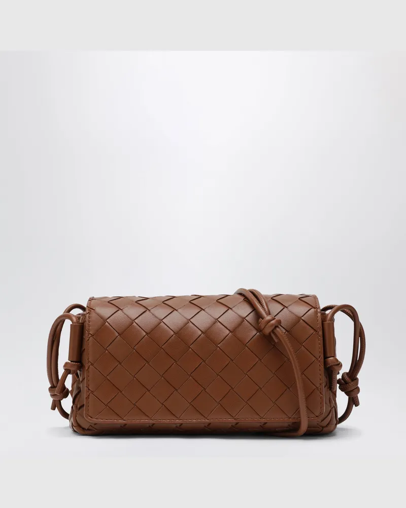 Bottega Veneta Braune Notturno Tasche in Intrecciato Beige