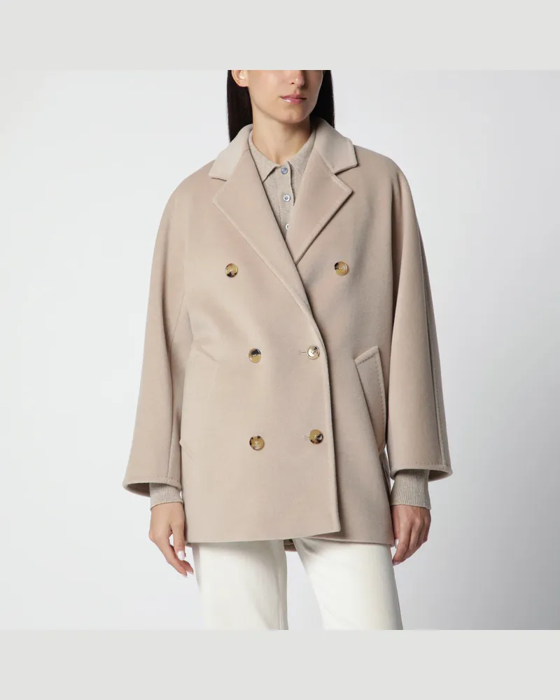Max Mara Kurzer 101801 Icon Coat in Hellbeige Beige