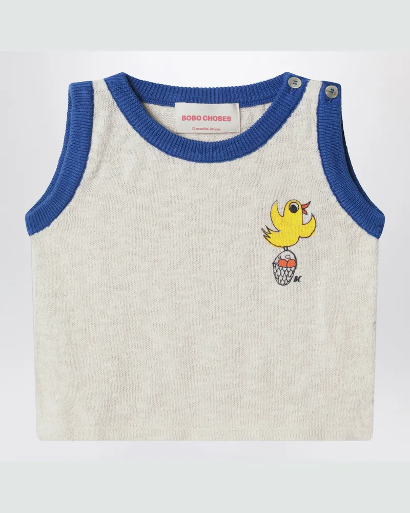 BOBO CHOSES Flying Oranges Tanktop in Weiß und Blau White