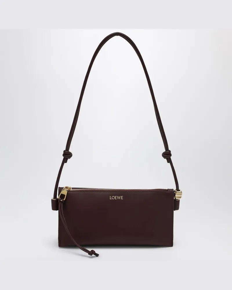 Loewe Joya Pochette aus bordeauxfarbenem Kalbsnappa Burgunderrot