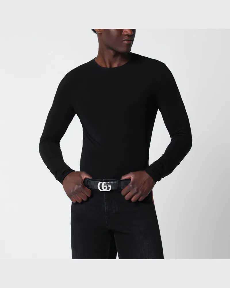 Gucci Schwarzer Rundhalspullover aus Viskosemischgewebe Black