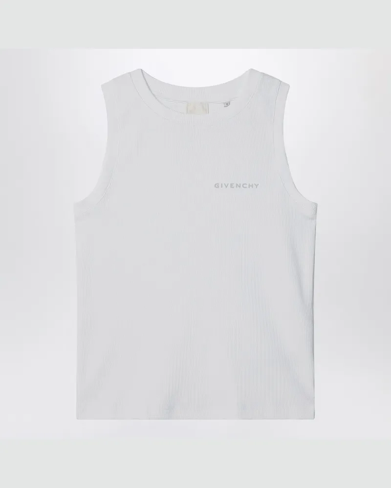 Givenchy Weißes geripptes Tanktop mit Logo 