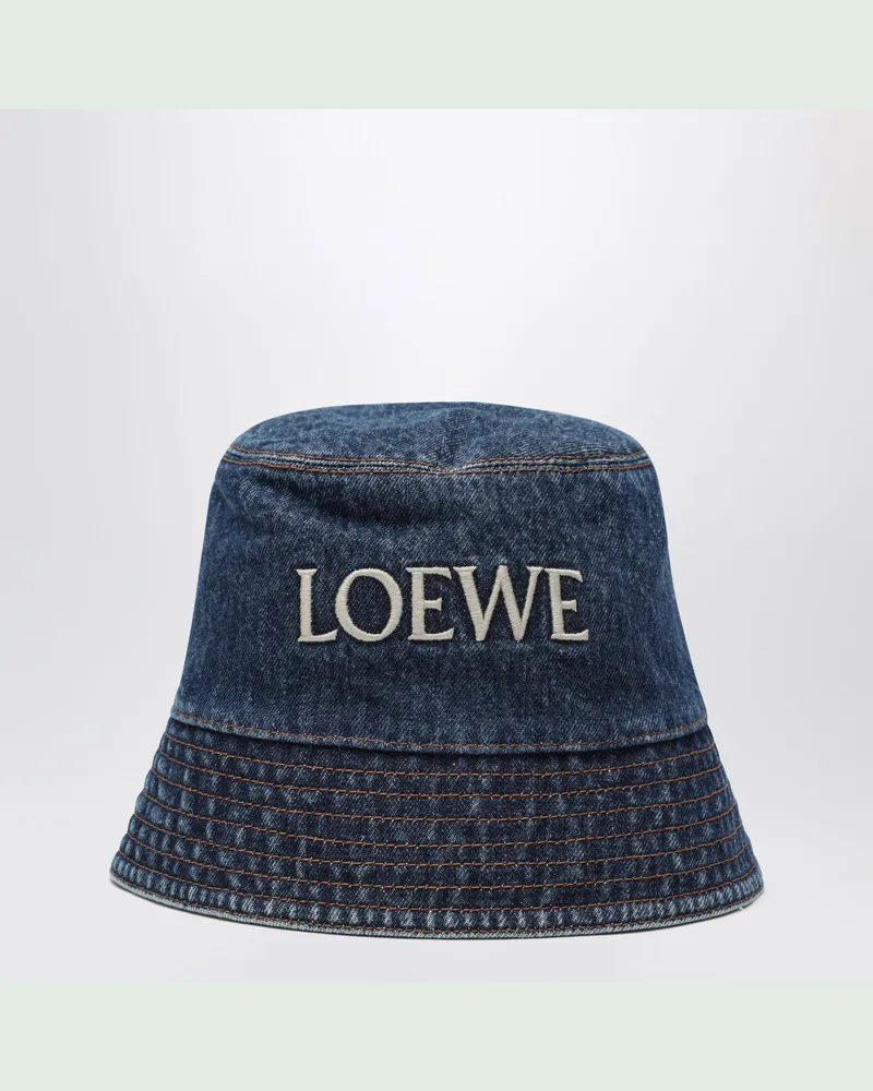Loewe Blauer Denim-Bucket-Hat Mit Logo-Stickerei Blue