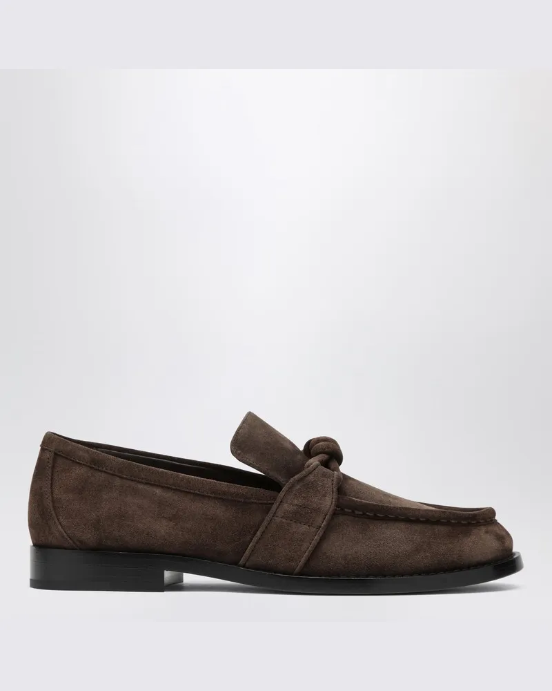 Bottega Veneta Astaire Fondente Suede Mokassin Braun