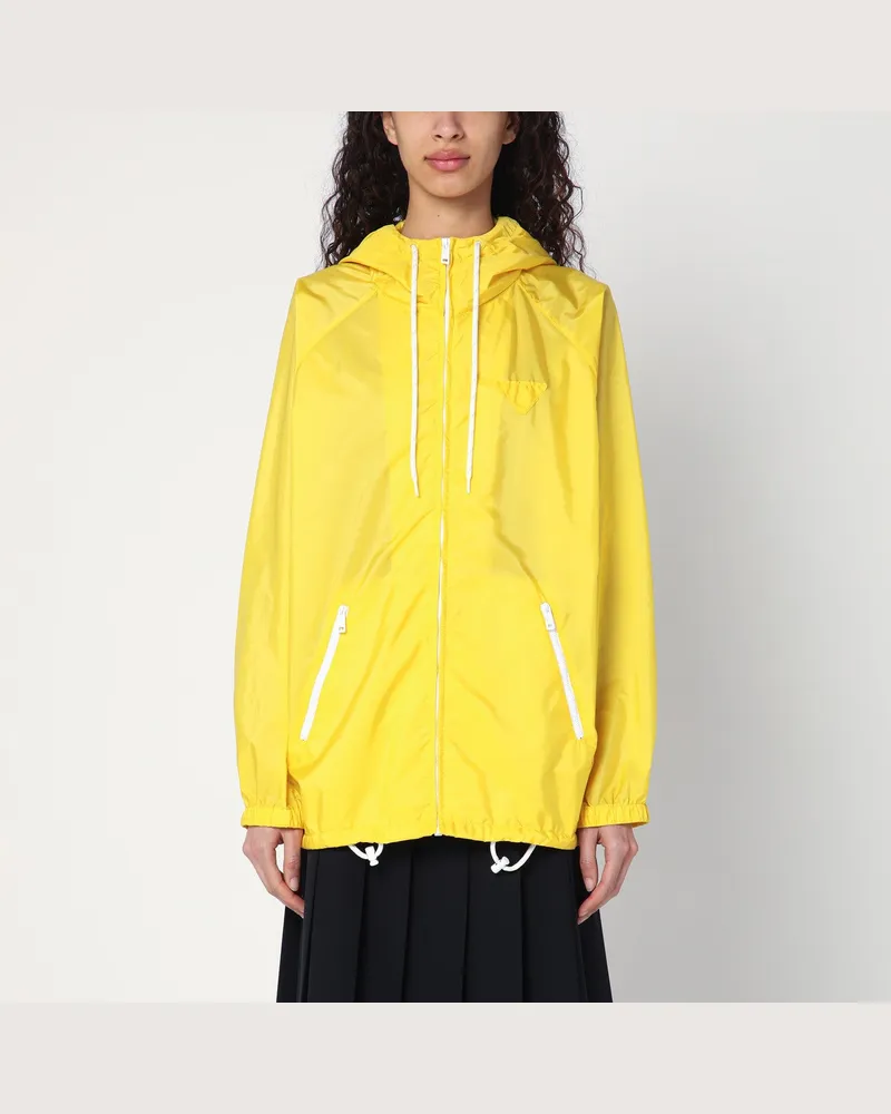 Prada Gelber Regenmantel aus leichtem Re-Nylon Yellow