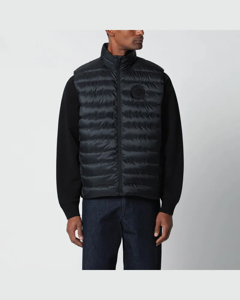 Canada Goose Schwarze wattierte Weste mit Reißverschluss Black