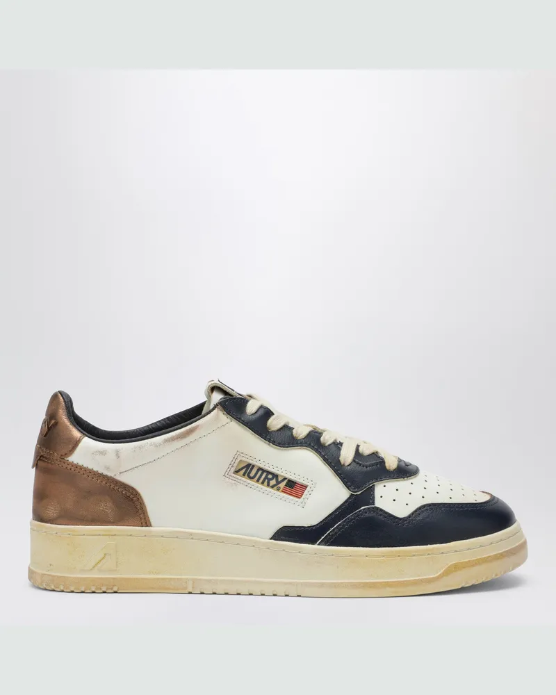 AUTRY Medalist Low Super Vintage Sneakers in Weiß Blau Kupfer Multicolor
