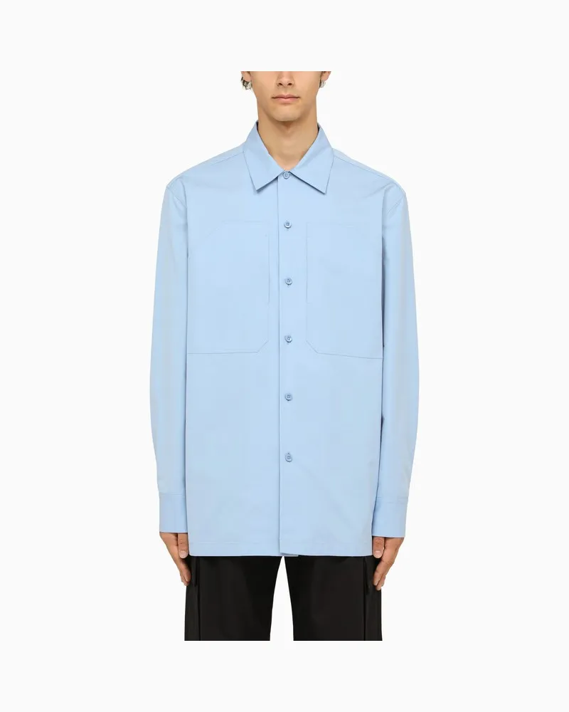 Jil Sander Hellblaues Oversize-Hemd mit Taschen Hellblau