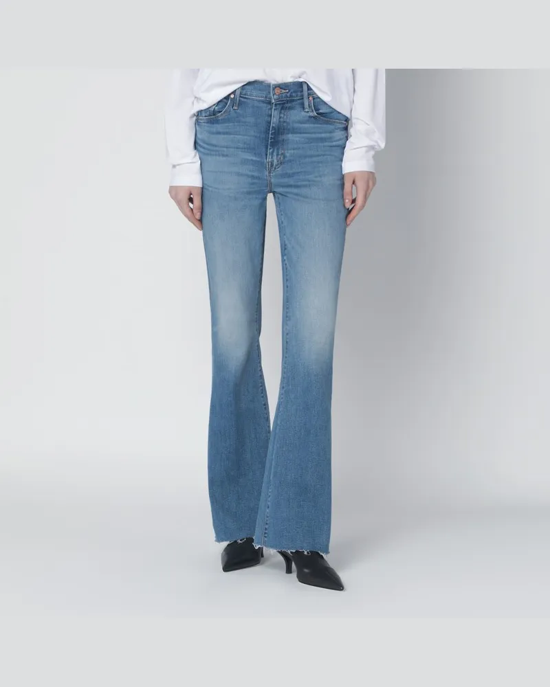 Mother Jeans The Weekender Fray Ride Hard/Live Louder Blau